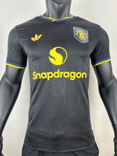 Player Version 2025-2026 Manchester United Third Away Black Soccer Jersey Man United Football Shirt