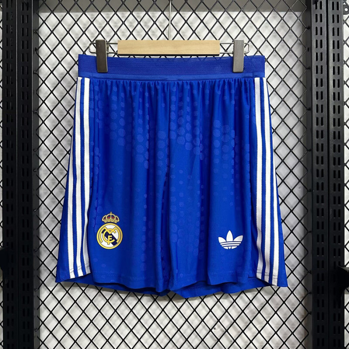 Player Version 2025-2026 Real Madrid Third Away Blue Soccer Shorts Football Shorts