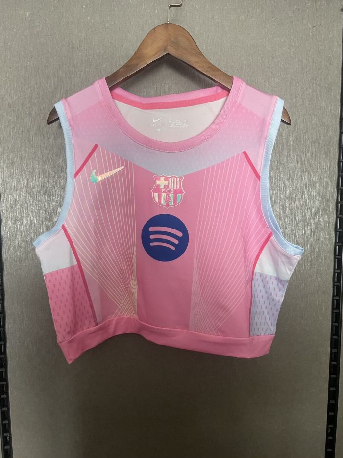 Women 2025-2026 Barcelona Pink Soccer Yoga Vest Girl Football Jersey