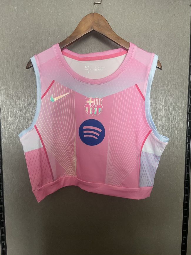 Women 2025-2026 Barcelona Pink Soccer Yoga Vest Girl Football Jersey