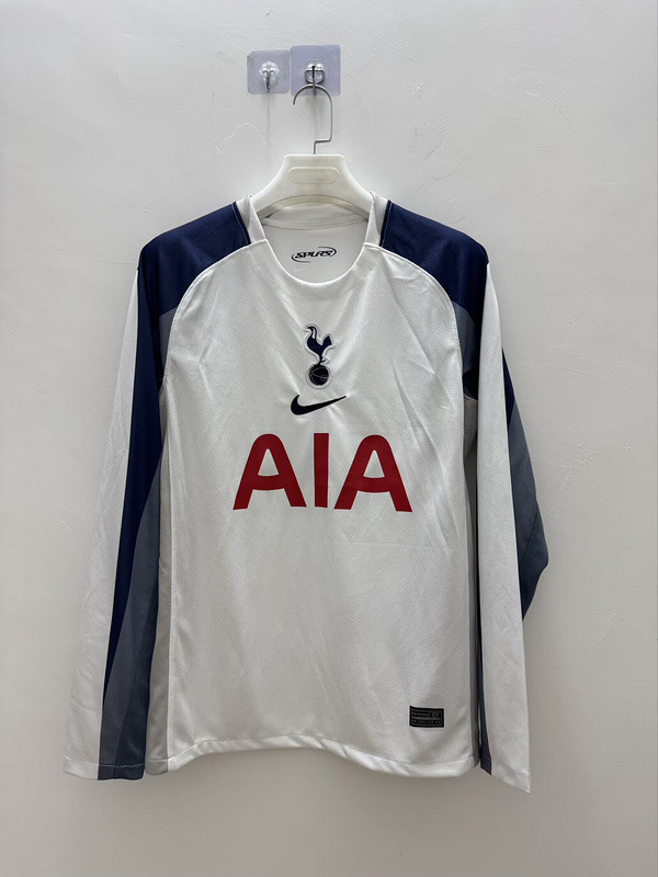 Long Sleeve Spurs Shirt Fans Version 2025-2026 TOT Home Soccer Jersey