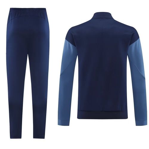 Adult 2025-2026 PSG Dark Blue Soccer Jacket and Long Pants Football Tracksuit