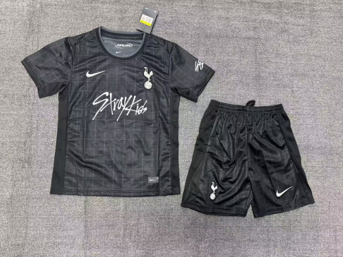 Youth Uniform Kids Kit 2025-2026 TOT X SXVAVKIDS Black Soccer Jersey Shorts Child Football Set