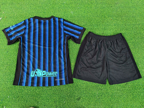 Player Version Youth Uniform Kids Kit 2025-2026 Inter Milan Home Soccer Jersey Shorts Child Football Set
