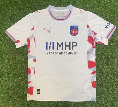 Fan Version 2025-2026 1. FC Heidenheim Third Away White Soccer Jersey Football Shirt