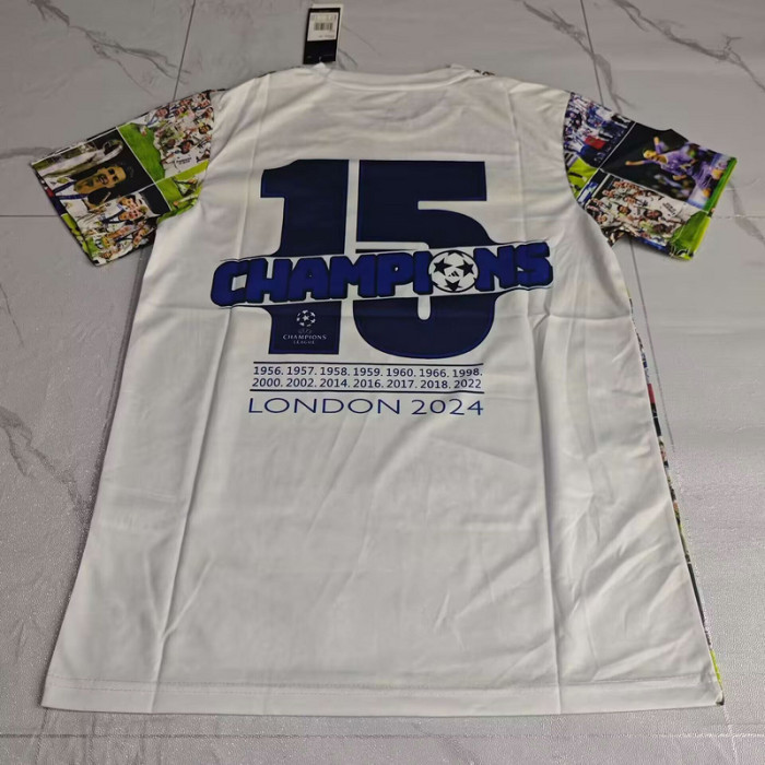 Fans Version 2025-2026 Real Madrid 15 Champions Soccer Jersey Real Football T-Shirt