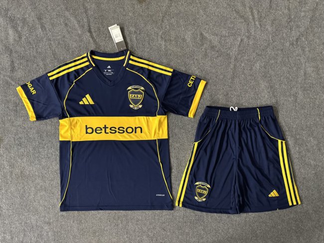 Adult Uniform 2025-2026 Boca Juniors Home Soccer Jersey Shorts Football Kit