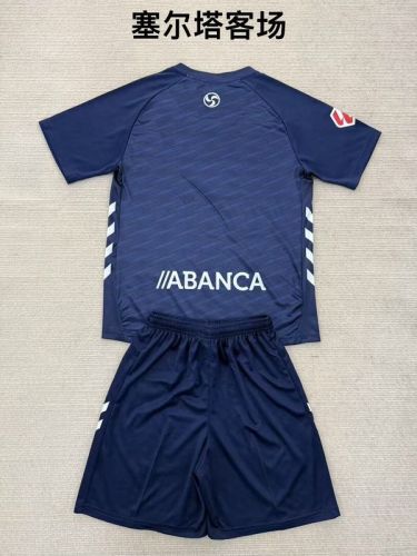 with LALIGA Patch Youth Uniform Kids Kit 2025-2026 Celta Away Soccer Jersey Shorts Child Football Set