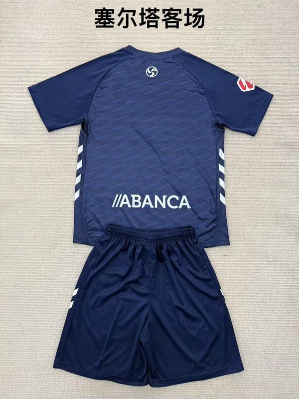 with LALIGA Patch Youth Uniform Kids Kit 2025-2026 Celta Away Soccer Jersey Shorts Child Football Set