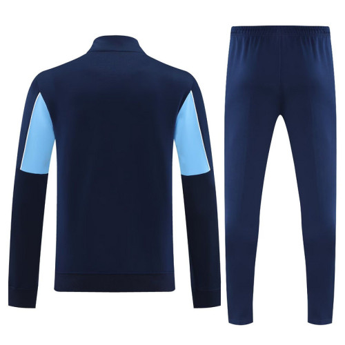 Adult 2025-2026 Manchester City Dark Blue Soccer Jacket and Long Pants Football Tracksuit