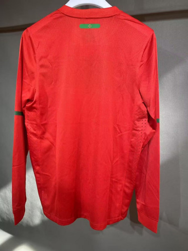 Long Sleeve Player Version Retro Jersey 2010 Portugal Home Soccer Jersey Vintage Football Shirt
