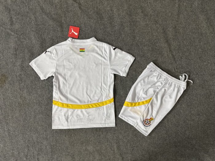 Youth Uniform Kids Kit 2025 Ghana Home Soccer Jersey Shorts Child Football Set