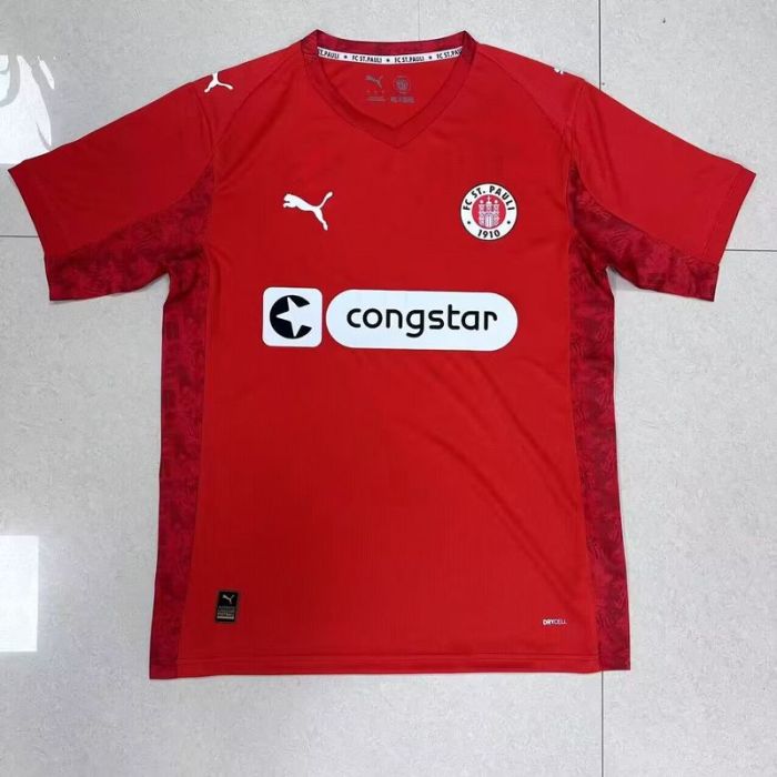 Fan Version 2025-2026 St. Pauli Red Soccer Jersey Football Shirt