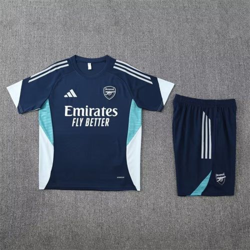 Adult Uniform 2025-2026 Arsenal Dark Blue Soccer Training Jersey and Shorts Football Kits