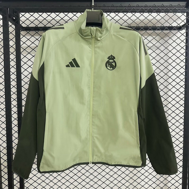2025-2026 Real Madrid Green Soccer Windbreaker Jacket Football Jacket