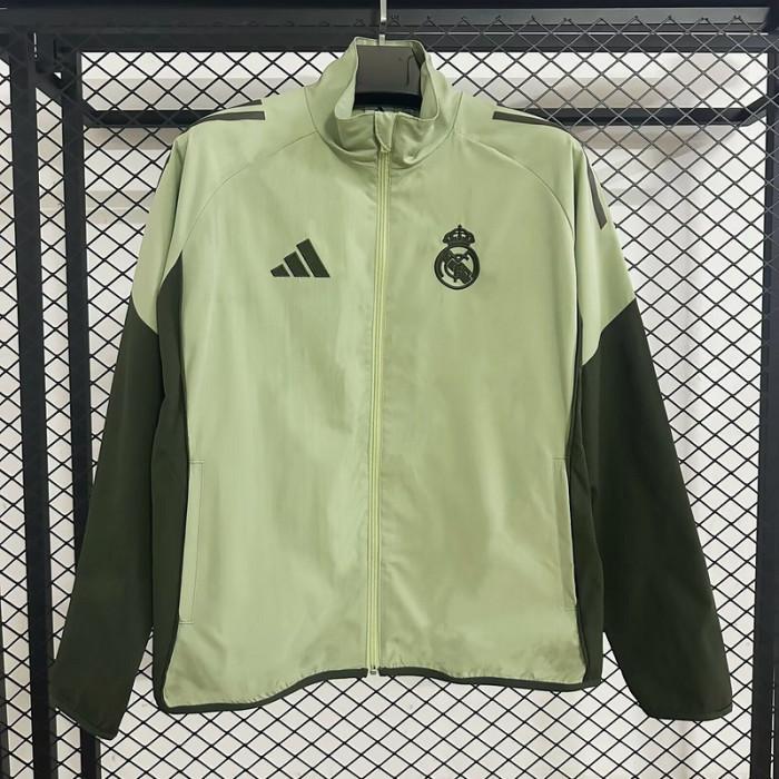 2025-2026 Real Madrid Green Soccer Windbreaker Jacket Football Jacket