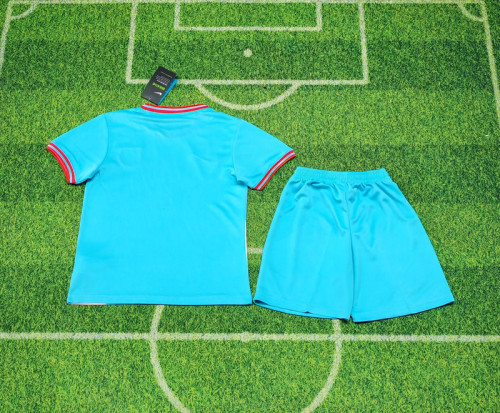 Youth Uniform Kids Kit 2025-2026 Barcelona Blue/Pink Soccer Jersey Shorts Child Football Set
