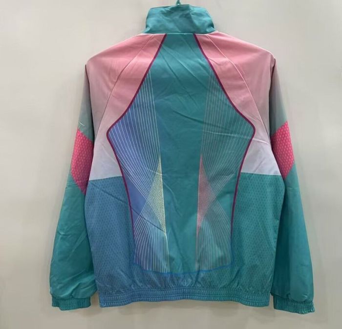 2025-2026 Barcelona Green/Pink Soccer Reversible Windbreaker Jacket Football Jacket