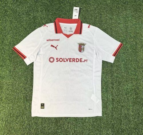 Fans Version 2025-2026 Braga Away White Soccer Jersey Football Shirt