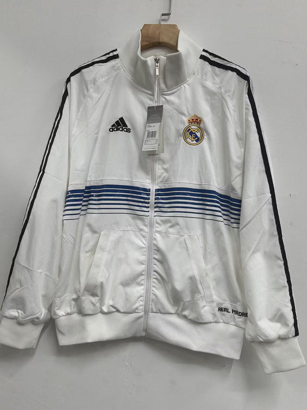 Retro Model Real Madrid White Soccer Windbreaker Jacket Football Jacket
