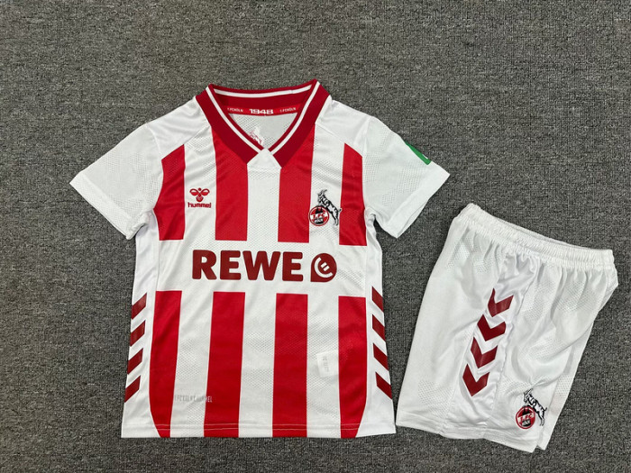 Youth Uniform Kids Kit 2025-2026 Koln Home Soccer Jersey Shorts Child Football Set