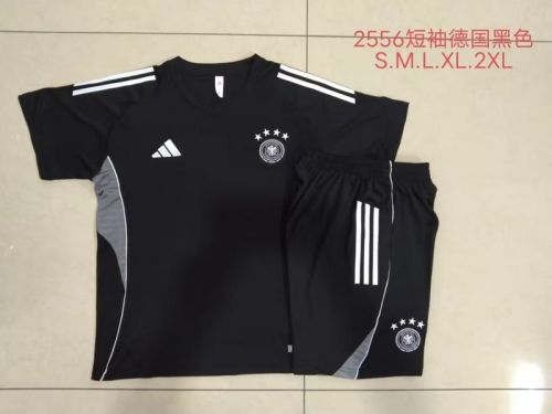 Adult Uniform 2025-2026 Germany Black/Grey Soccer Training Jersey and Shorts Football Kits