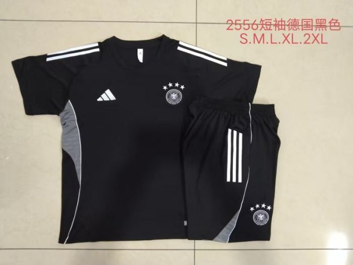 Adult Uniform 2025-2026 Germany Black/Grey Soccer Training Jersey and Shorts Football Kits