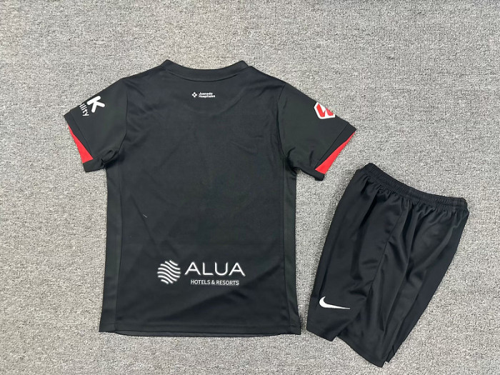 with LALIGA Patch Youth Uniform Kids Kit 2025-2026 Mallorca Third Away Black Soccer Jersey Shorts Child Football Set