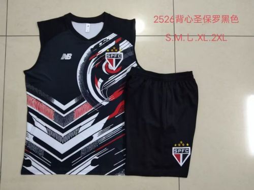 Adult Uniform 2025-2026 Sao Paulo Black Soccer Vest Shorts