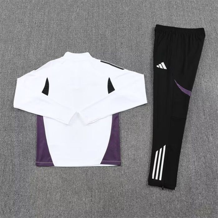 2025-2026 Manchester United White Soccer Training Sweater and Pants Football Kit