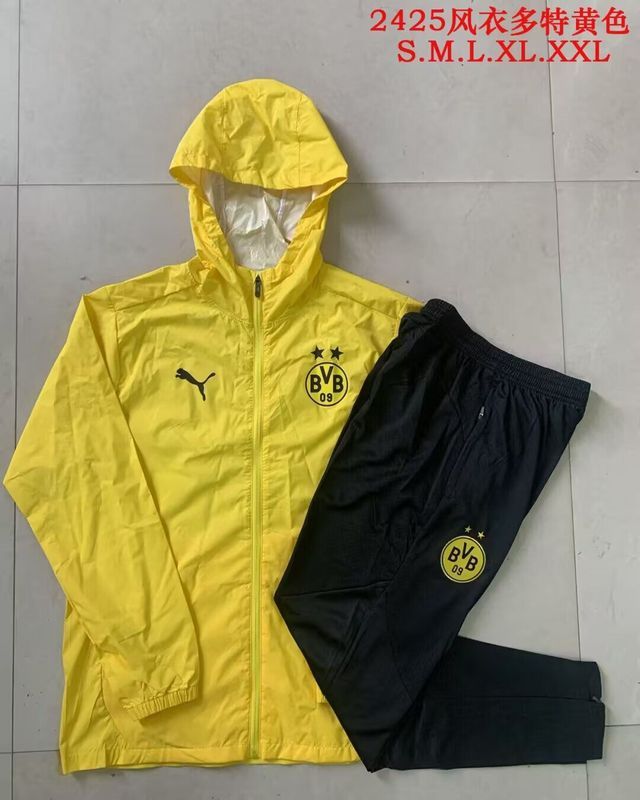 with Caps 2025-2026 Dortmund Yellow Soccer Windbreaker Jacket BVB Football Jacket