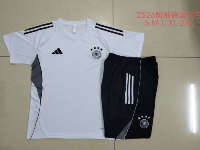Adult Uniform 2025-2026 Germany White/Grey Soccer Training Jersey and Shorts Football Kits
