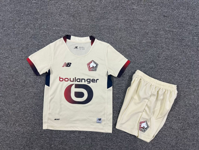 Youth Uniform Kids Kit 2025-2026 Lille Away Soccer Jersey Shorts Child Football Set