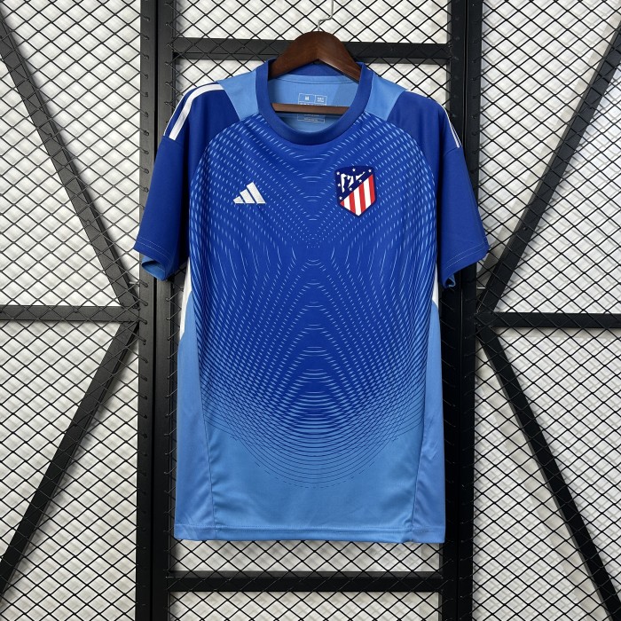 Fan Version 2025-2026 Atletico Madrid Blue Goalkeeper Soccer Jersey Football Shirt