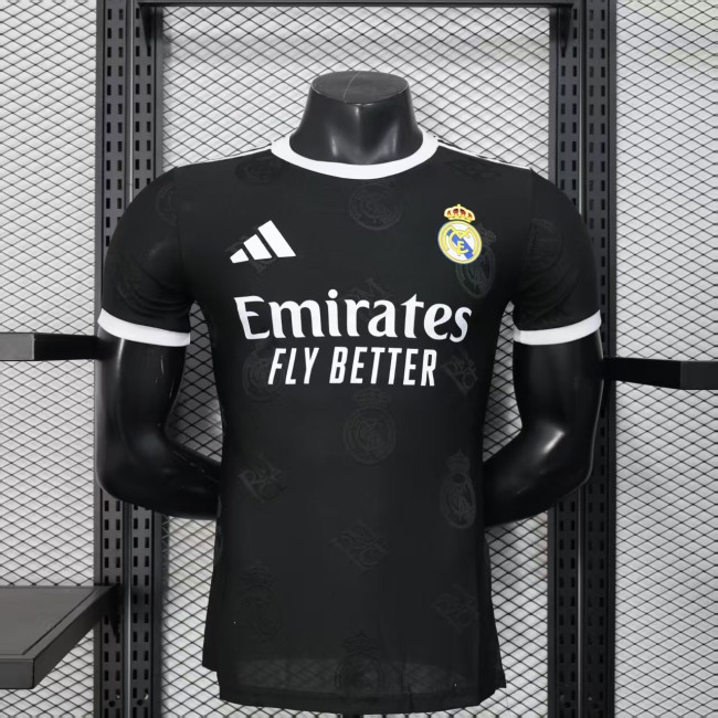 Player Version 2025-2026 Real Madrid Black Special Version Soccer Jersey Real Football Shirt