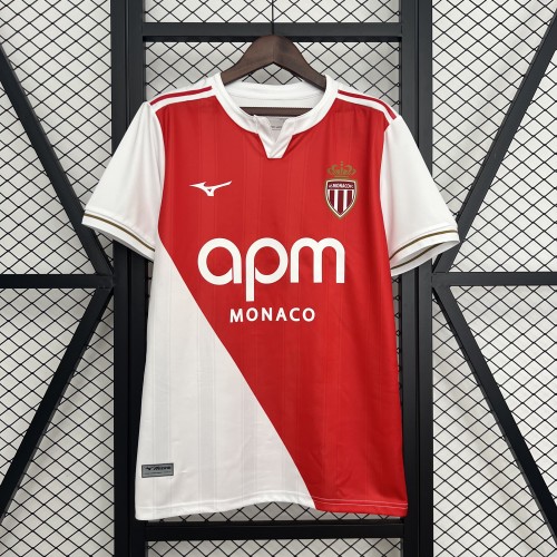 Fan Version 2025-2026 AS Monaco Home Soccer Jersey Football Shirt