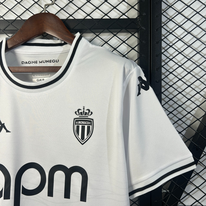 Fan Version 2025-2026 AS Monaco Away White Soccer Jersey Football Shirt