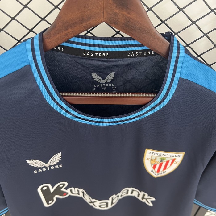 Fan Version 2025-2026 Athletic Bilbao Away Dark Blue Soccer Jersey Football Shirt