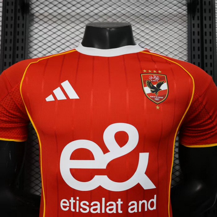 Player Version 2025-2026 Al Ahly Home Soccer Jersey Football Shirt