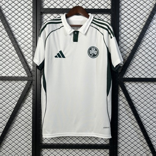 Fan Version 2025-2026 Panathinaikos Away White Soccer Jersey Football Shirt