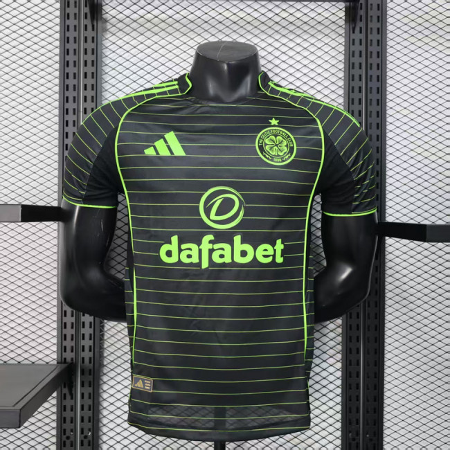 with Sponor Logo Player Version 2025-2026 Celtic Away Soccer Jersey Football Shirt
