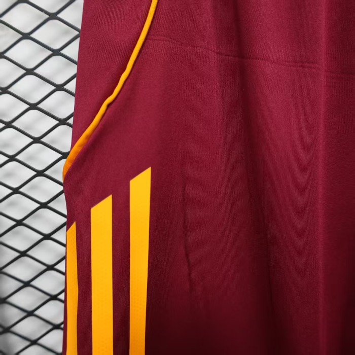 Player Version 2025-2026 As Roma Home Soccer Shorts Football Shorts