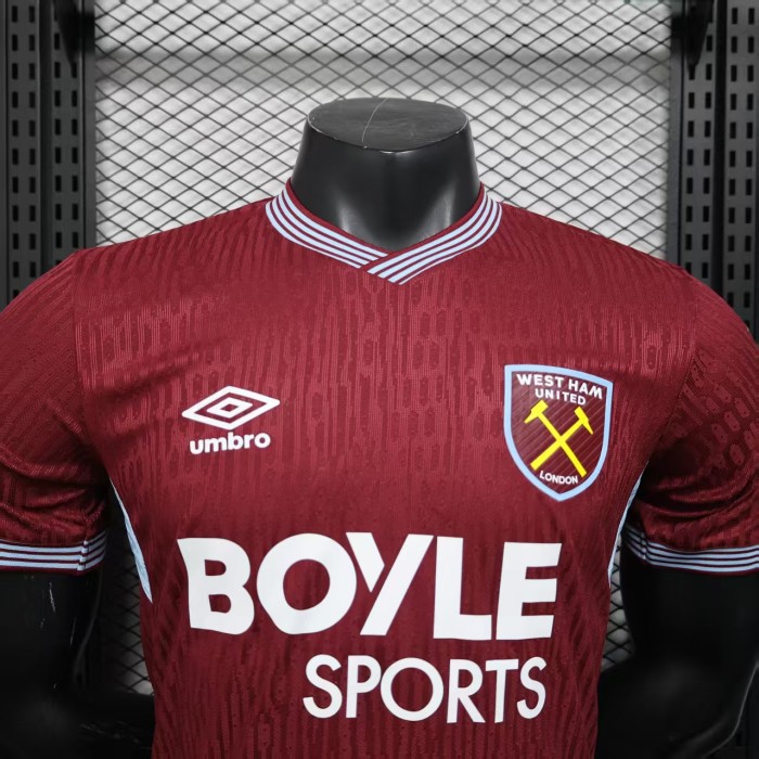 Player Version 2025-2026 West Ham United Home Soccer Jersey Football Shirt