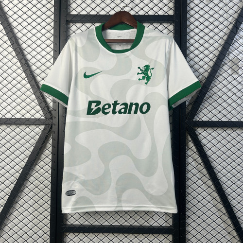 Fan Version 2025-2026 Sporting Lisbon Away White Football Shirt Soccer Jersey
