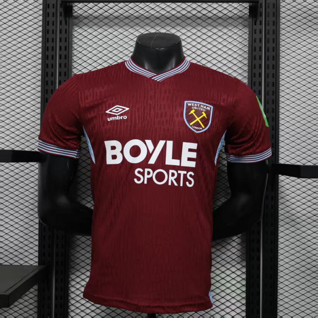 Player Version 2025-2026 West Ham United Home Soccer Jersey Football Shirt