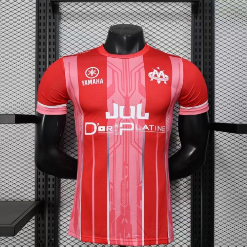 Player Version 2025-2026 Olympique de Marseille Red/Pink Special Edition Soccer Jersey Football Shirt