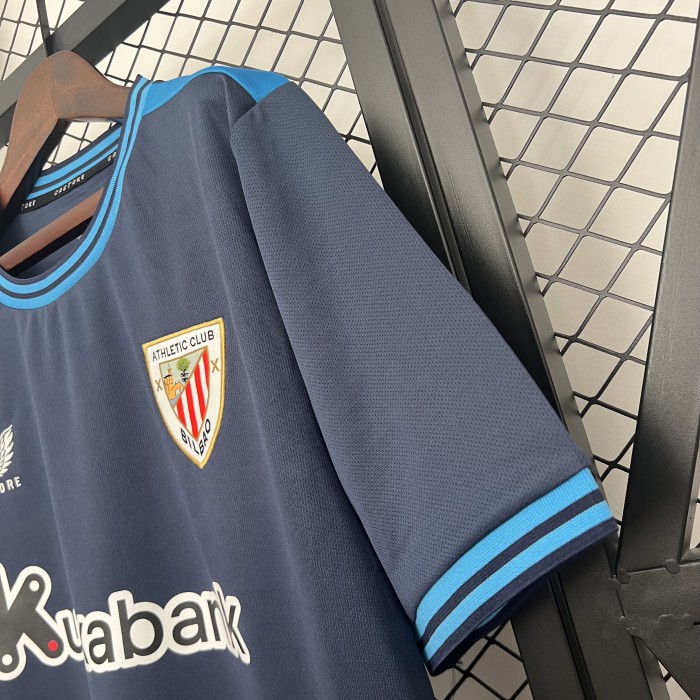Fan Version 2025-2026 Athletic Bilbao Away Dark Blue Soccer Jersey Football Shirt