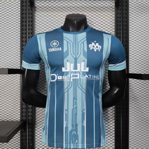 Player Version 2025-2026 Olympique de Marseille Blue Special Edition Soccer Jersey Football Shirt