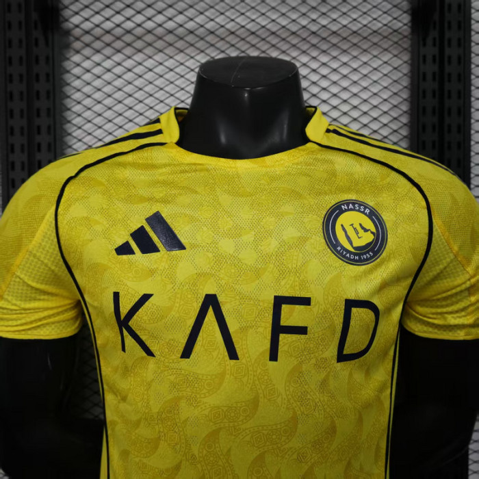 Player Version 2025-2026 Al Nassr Home Soccer Jersey Football Shirt