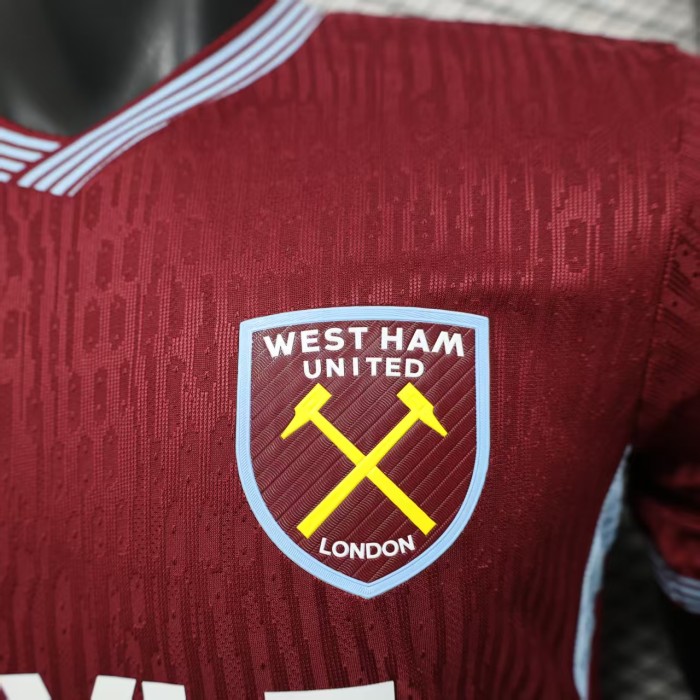 Player Version 2025-2026 West Ham United Home Soccer Jersey Football Shirt